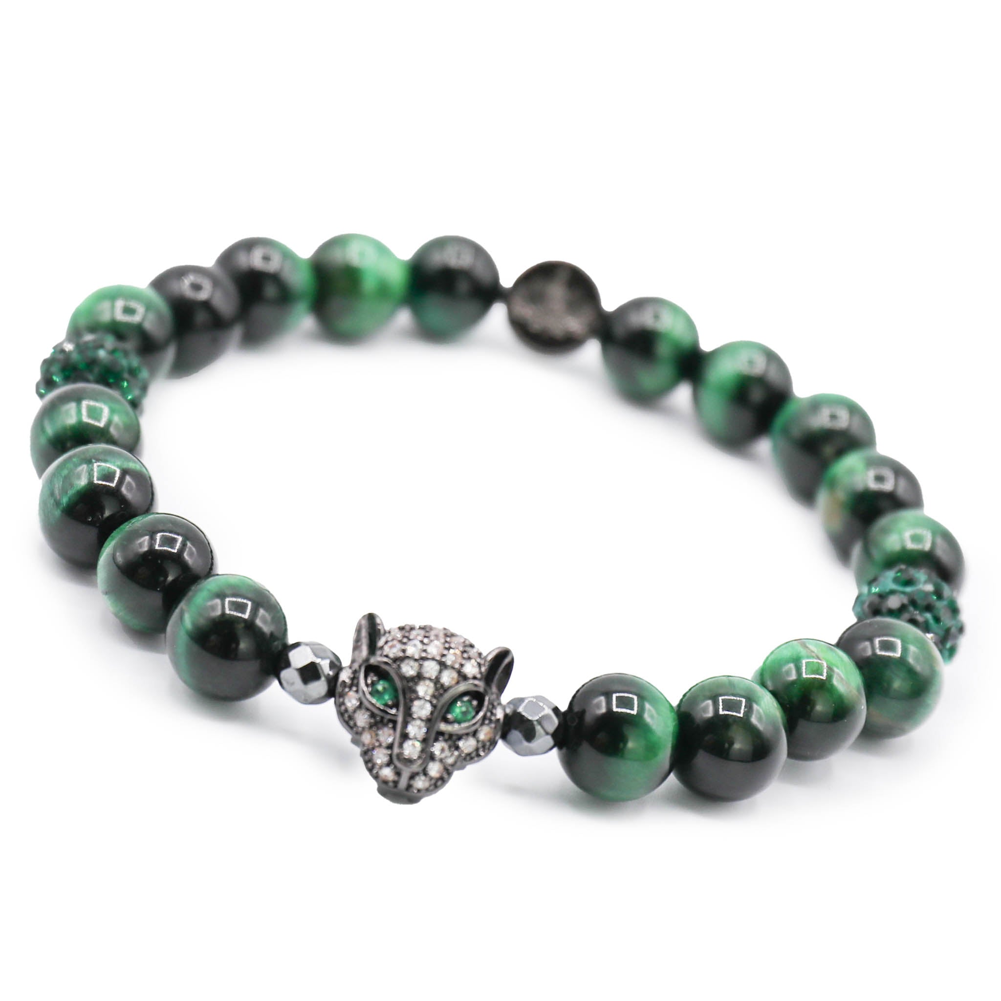 Power and Protective Green Tigers Eye Stretch Bracelet