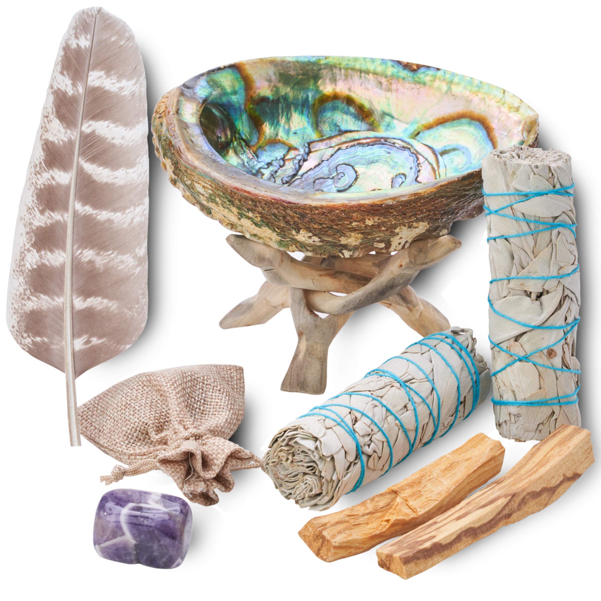 Sage Smudging & Energy Cleansing Kit with Amethyst