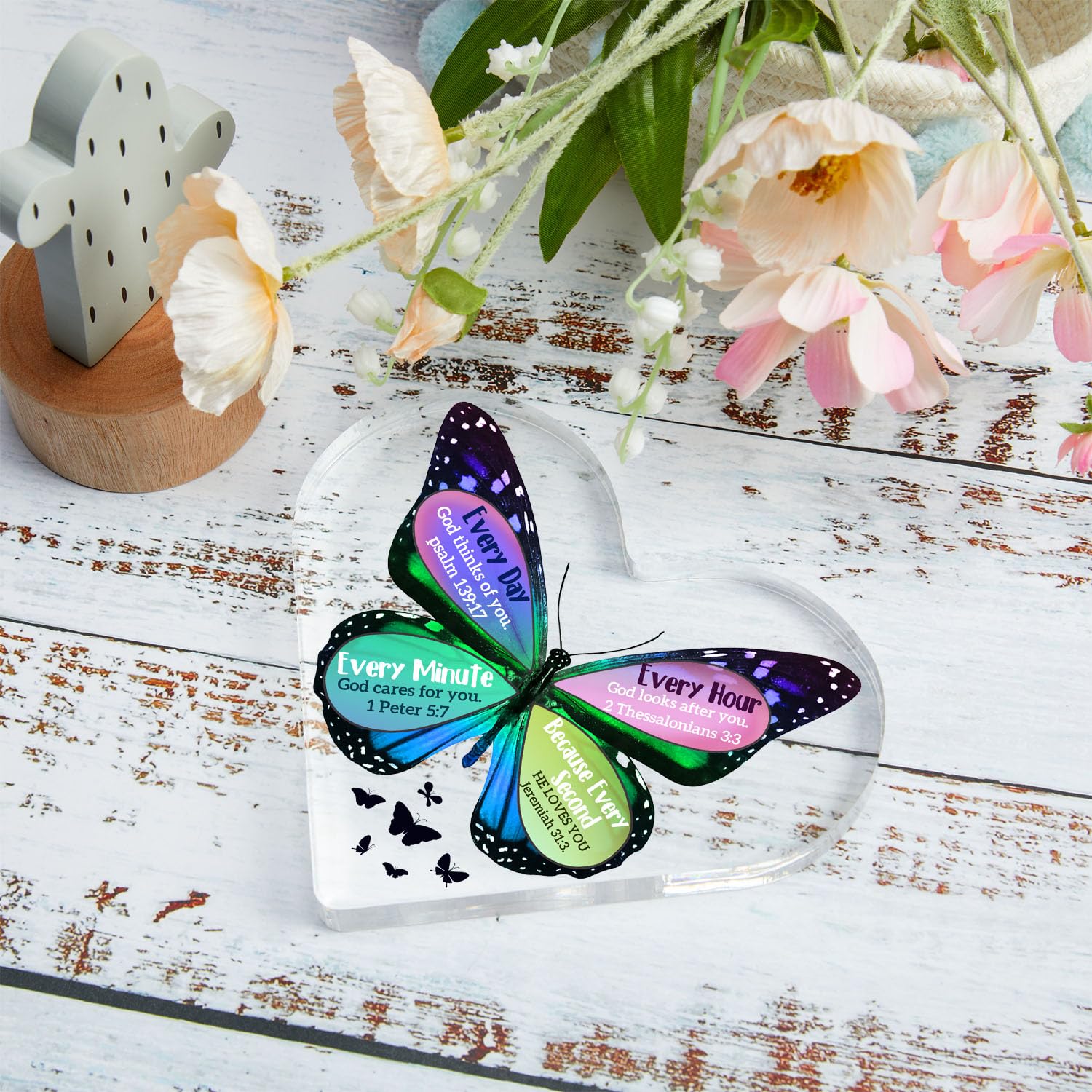 Heart of Faith: Inspirational Butterfly Bible Verse Plaque | Christian Gifts for Women
