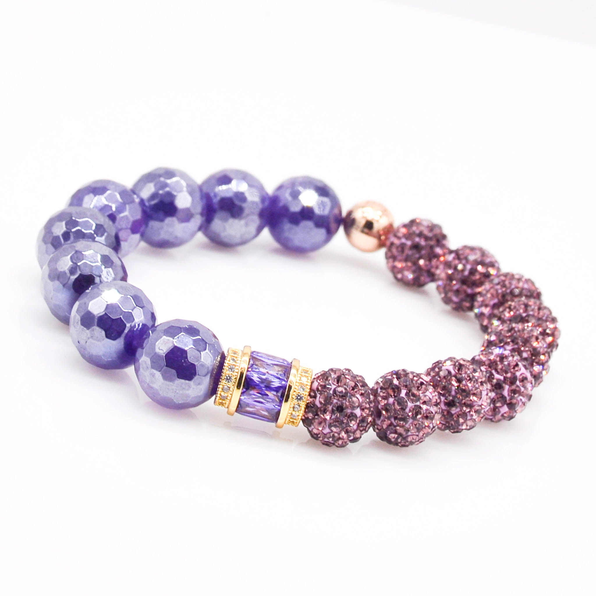 a purple amethyst beaded bracelet