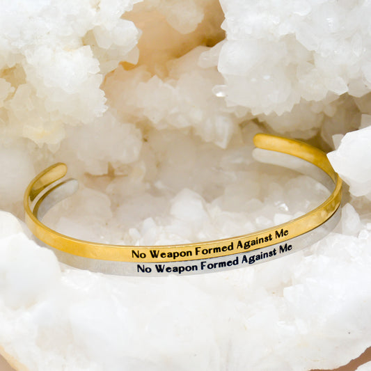 "No Weapon Formed Against Me" Cuff Bracelet