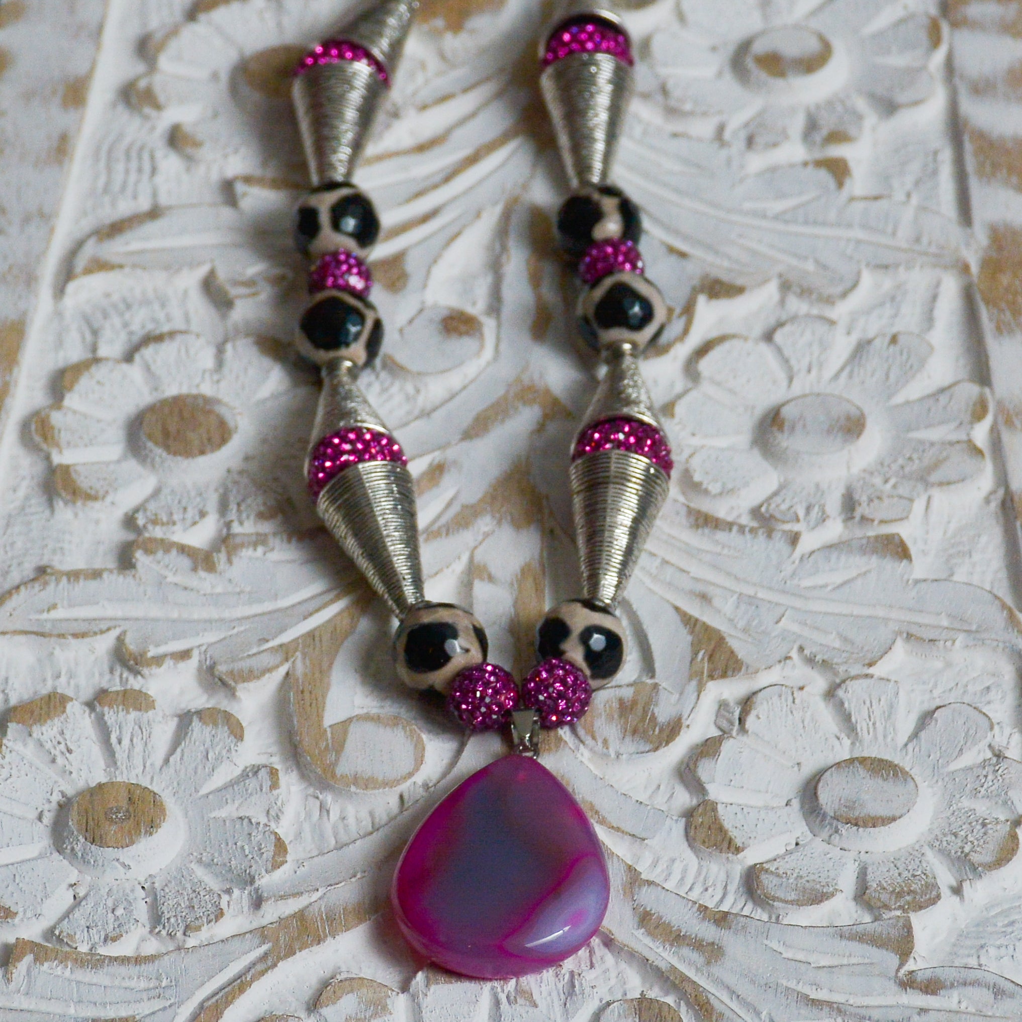 Eternally Pink Agate Necklace