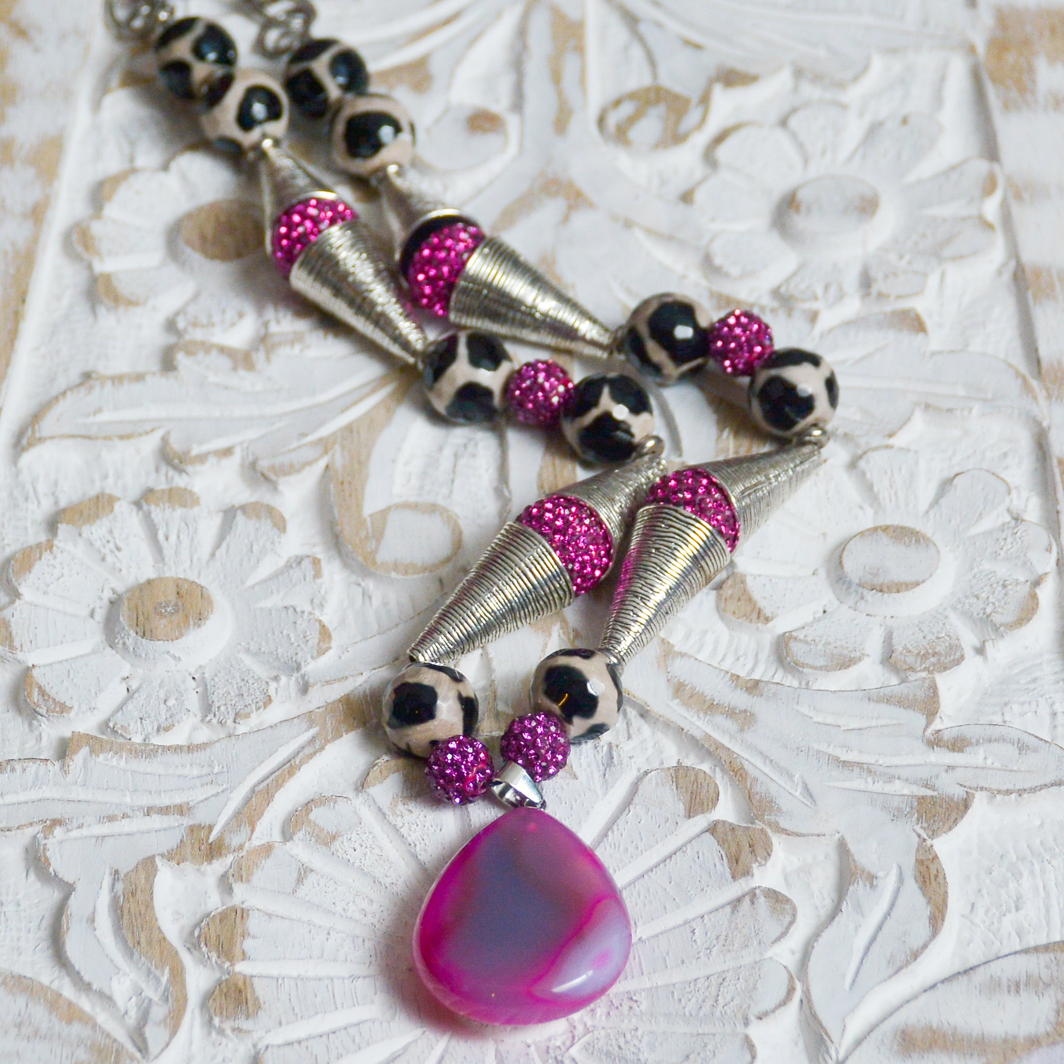 Eternally Pink Agate Necklace