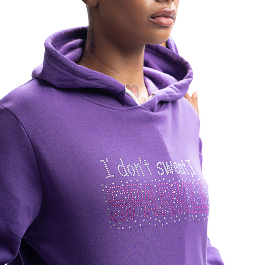 "I Don't Sweat I Sparkle" Crop Hoodie