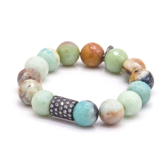 Hope & Truth Amazonite Crystallized Rustic Bead Bracelet - Faith2Felicity