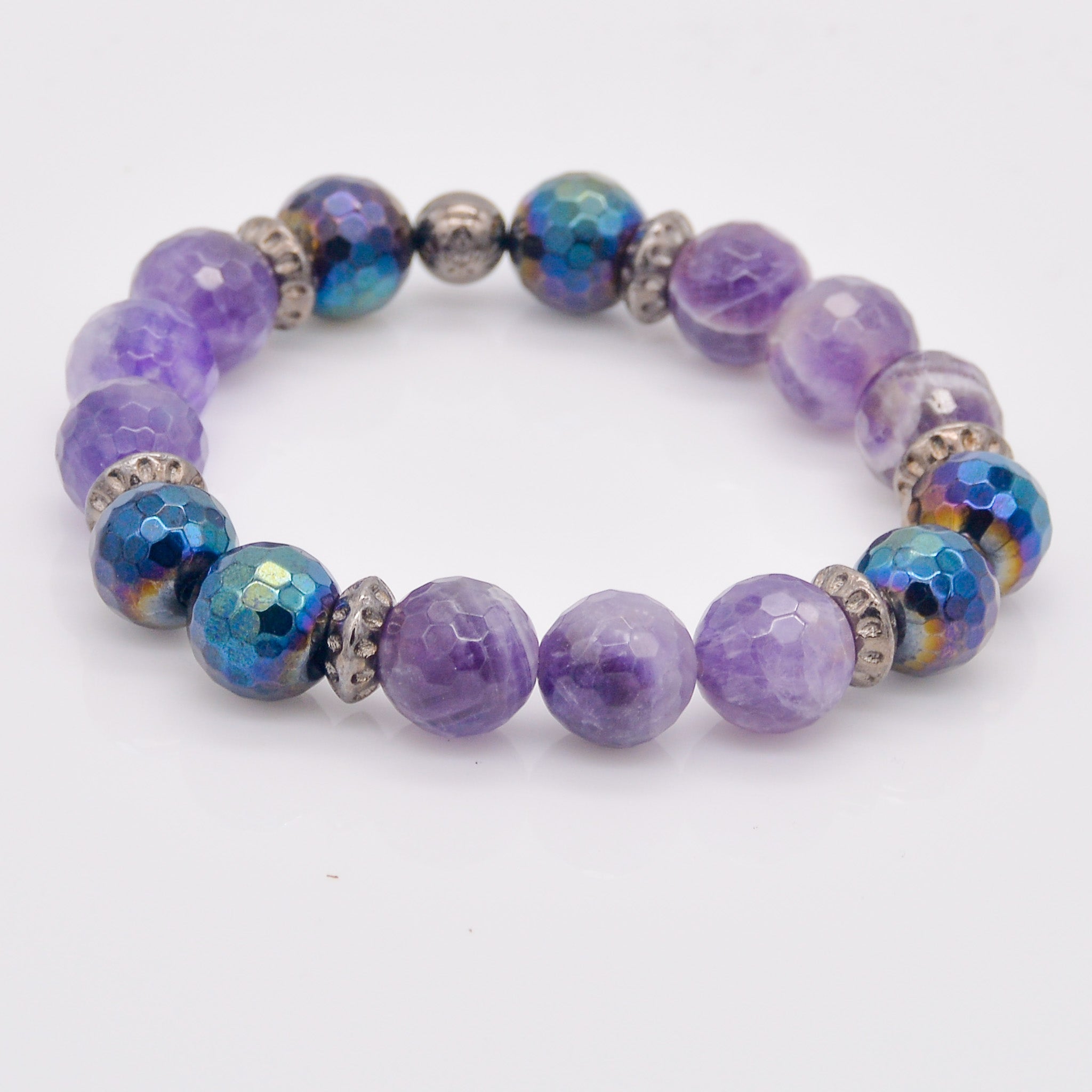 Inner Harmony Amethyst & Plated Onyx Bracelet - Faith2Felicity