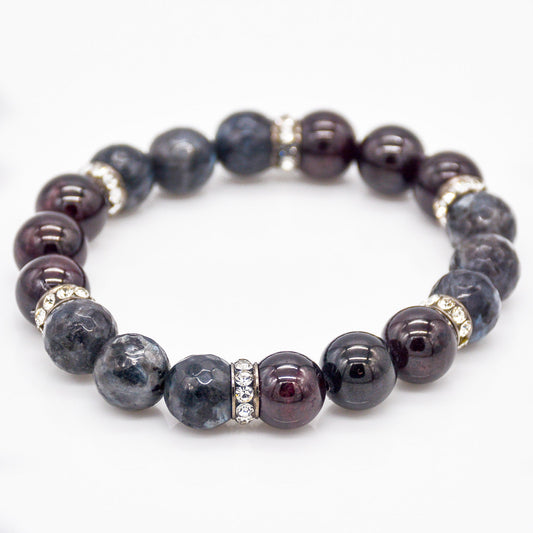 Passionate Leader Garnet & Labradorite Strech Bracelet - Faith2Felicity