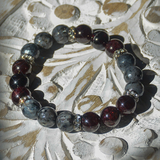 Passionate Leader Garnet & Labradorite Strech Bracelet - Faith2Felicity