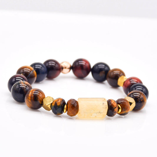 Prosperity Tigers Eye | Citrine | Hematite Stretch Bracelet - Faith2Felicity