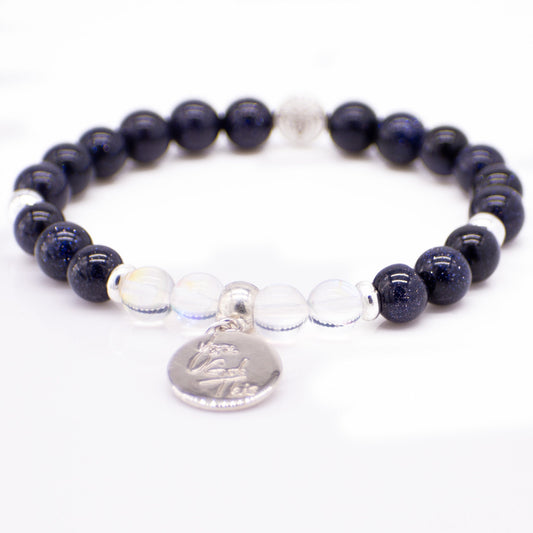 "You Got This" Blue Sandstone Charm Bracelet - Faith2Felicity