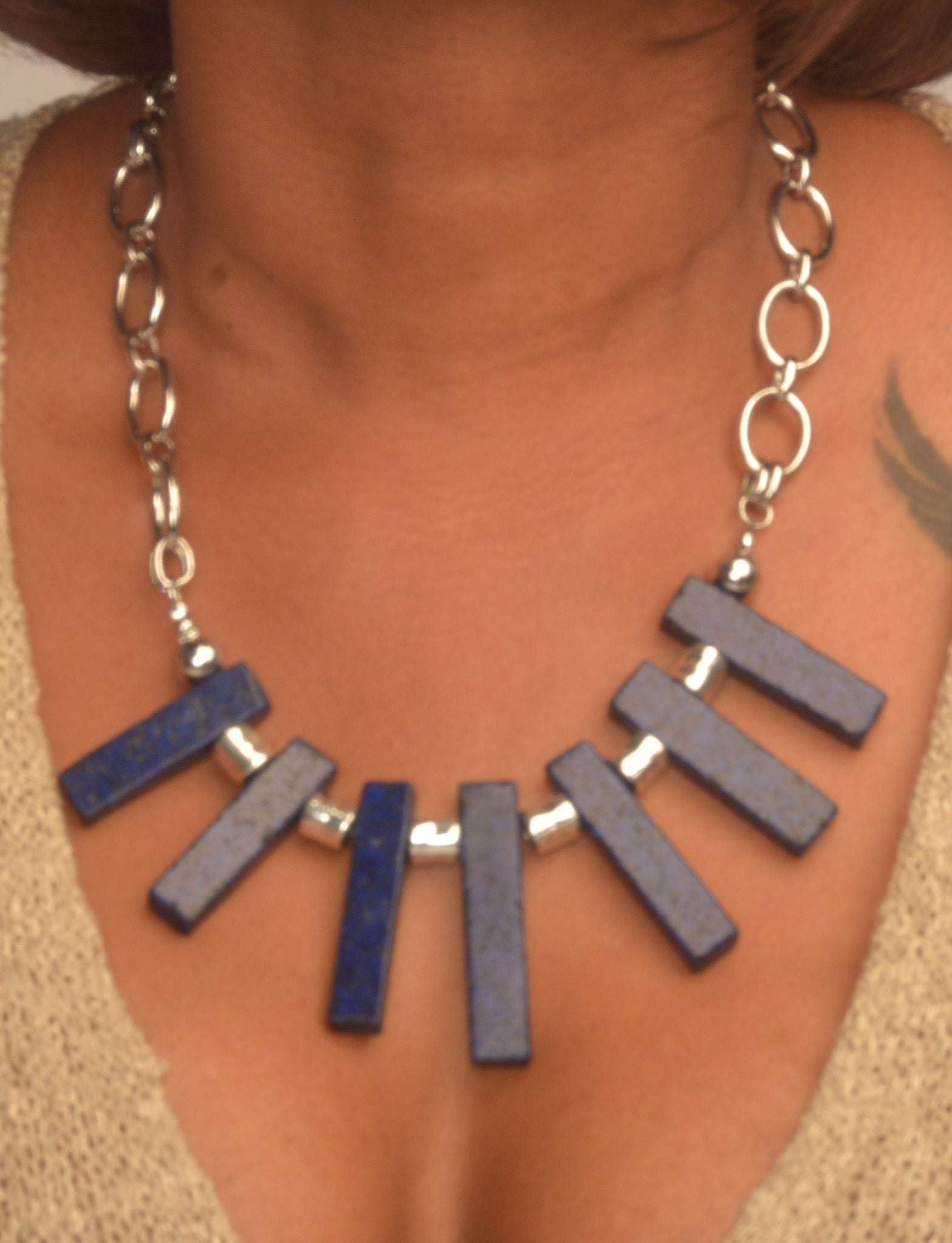 Sapphire Serenity: Lapis Lazuli & Silver Necklace - Faith2Felicity