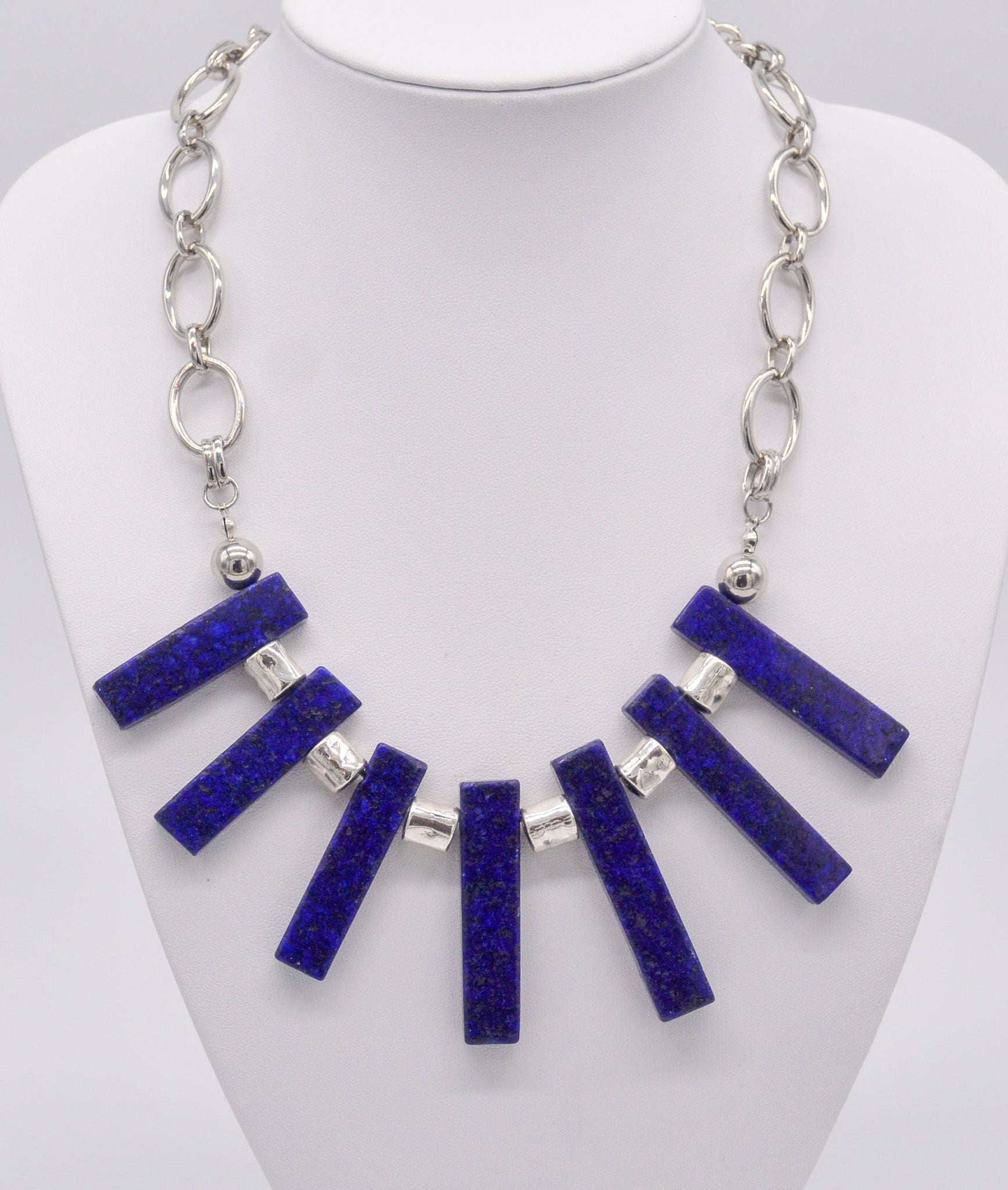 Sapphire Serenity: Lapis Lazuli & Silver Necklace - Faith2Felicity